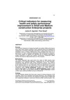 Critical indicators for measuring health and safety performance improvement in small and medium construction enterprise projects