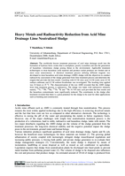 Heavy metals and radioactivity reduction from acid mine drainage lime neutralized sludge
