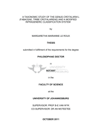 A taxonomic study of the genus Crotalaria l (Fabaceae, tribe Crotalarieae) and a modified infrageneric classification system