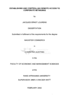 Establishing and controlling remote access to corporate networks
