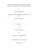 The effects of aminoethoxyvinylglycine (AVG) and 1-methylcyclopropene (1-MCP) on banana ripening