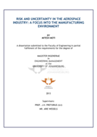 Risk and uncertainty in the aerospace industry : a focus into the manufacturing environment