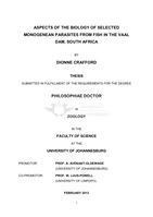 Aspects of the biology of selected monogenean parasites from fish in the Vaal dam, South Africa