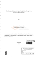 The efficacy of chiropractic spinal manipulative therapy in the treatment of infantile colic
