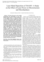 Laser metal deposition of Ti6Al4V : a study on the effect of laser power on microstructure and microhardness