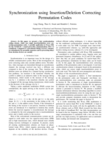Synchronization using insertion/deletion correcting permutation codes