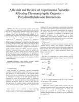 A revisit and review of experimental variables affecting chromatographic organics - polydimethylsiloxane interactions