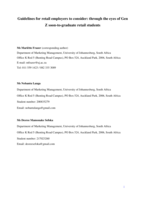 Guidelines for retail employers to consider : Through the eyes of Gen Z soon-to-graduate retail students