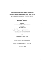 The implementation of equality and elimination of discriminatory practices by police officials at station level