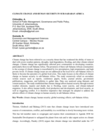 Climate change and human security in Sub-Saharan Africa.