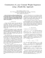 Construction of q-ary constant weight sequences using a knuth-like approach