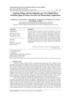 Analysis, design and investigation on a new single-phase switched quasi Z-source inverter for photovoltaic application