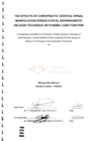 The effects of chiropractic cervical spinal manipulation versus costal diaphragmatic release technique on dynamic lung function