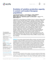 Evolution of cytokine production capacity in ancient and modern European populations