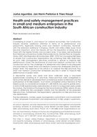 Health and safety management practices in small and medium enterprises in the South African construction industry