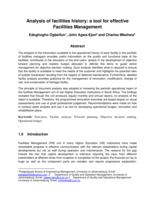 Analysis of facilities history: a tool for effective facilities management