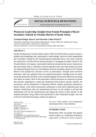 Women in leadership: Insights from female principals of sural secondary schools in Vhembe district of South Africa