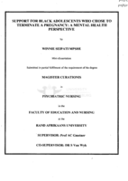 Support for black adolescents who chose to terminate a pregnancy : a mental health perspective