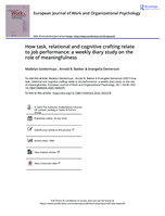 How task, relational and cognitive crafting relate to job performance : a weekly diary study on the role of meaningfulness