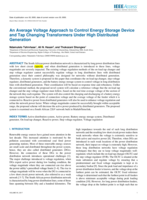 An average voltage approach to control energy storage device and tap changing transformers under high distributed generation