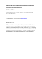 A theoretically driven teaching and research framework: learning technologies and educational practice