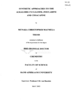 Synthetic approaches to the alkaloids cycleanine, insularine and cissacapine