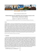 Relationship between leadership styles and project success in the South African construction industry