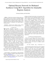 Optimal reactor network for methanol synthesis using RCC algorithm for attainable regions analysis