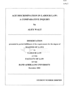 Age discrimination in labour law : a comparative inquiry