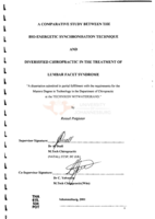 A comparative study between the bioenergetic synchronisation technique and diversified chiropractic in the treatment of lumbar facet syndrome
