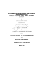 Validation of key relationships in an extended service-profit chain model in the South Africa retail industry context
