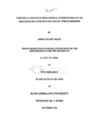 Individual cognitive-behavioural intervention in car hijacking-related posttraumatic stress disorder