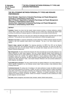 The relationship between personality types and reward preferences