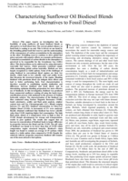 Characterizing sunflower oil biodiesel blends as alternatives to fossil diesel
