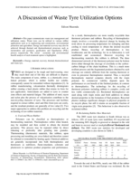 A discussion of waste tyre utilization options