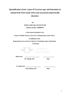 Quantification of fum 1 gene of Fusarium spp. and fumonisins in animal feeds from South Africa and associated animal health disorders