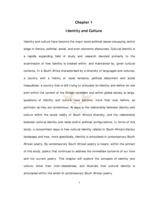 Identity, culture and contemporary South African poetry.