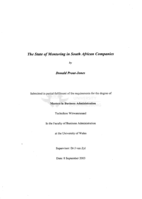 The state of mentoring in South African companies