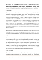 The efficacy of a topical homoeopathic complex in hydrogel (Apis mellifica 6cH, Atropa belladonna 6cH, Hepar sulphuris calcareum 6cH, Magnetis polus australis 30cH and Silicea 6cH) on stage one onychocryptosis of the hallux