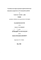 The effects of an anger-expressive cognitive-behavioural intervention programme on HIV-seropositive patients