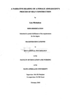 A narrative reading of a female adolescent's process of self construction
