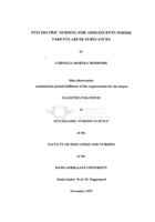 Psychiatric nursing for adolescents whose parents abuse substances