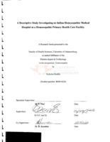 A descriptive study investigating an Indian homoeopathic medical hospital as a homoeopathic primary health care facility