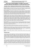 Selection of procurement systems in the South African construction industry : an exploratory study