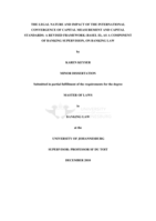 The legal nature and impact of the international convergence of capital measurement and capital standards: a revised framework (Basel II), as a component of banking supervision, on banking law