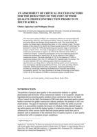 An assessment of critical success factors for the reduction of the cost of poor quality from construction projects in South Africa