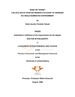 Rose or thorn? : a black South African woman's account of working in a male-dominated environment