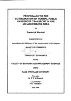 Proposals for the co-ordination of formal public passenger transport in the Johannesburg area