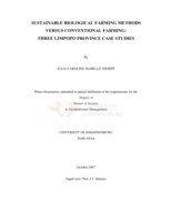 Sustainable biological farming methods versus conventional farming: three Limpopo Province case studies