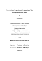 Numerical and experimental evaluation of flow through perforated plates